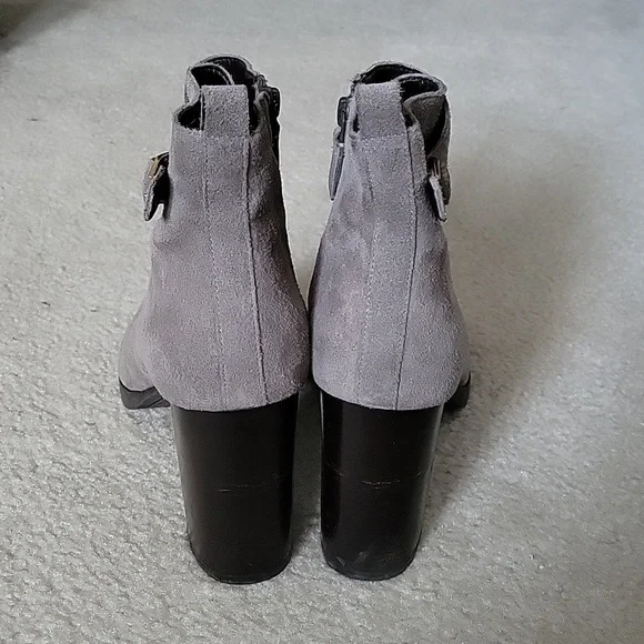 Cole Haan Gray Suede Glendale Bucklet Ankle Boot - Picture 5 of 7